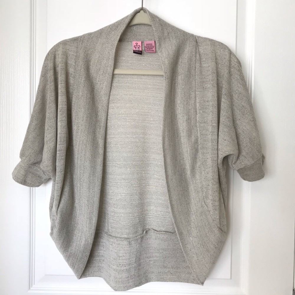 Gray, 1/2 sleeve cocoon shrug